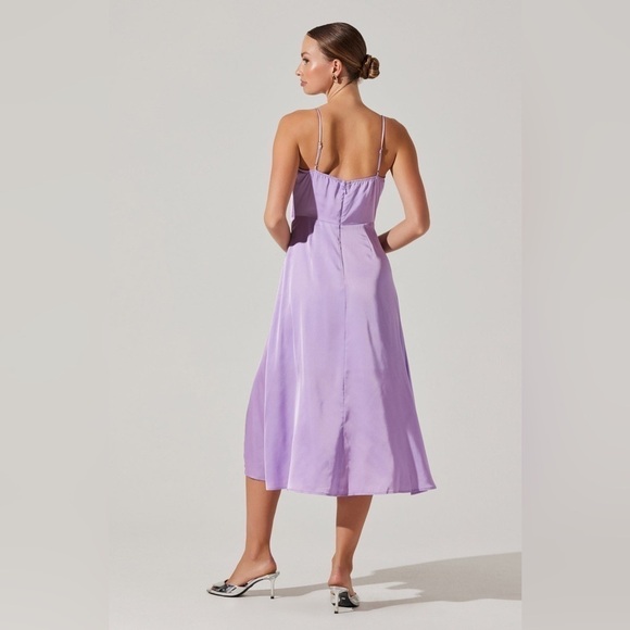 ASTR The Label Bustier Satin Midi Dress in Lavender Size Large NWOT! - Picture 13 of 13